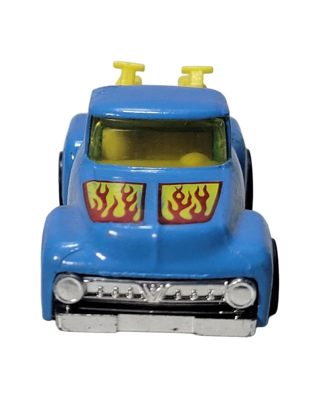 Hot Wheels Blackwall 1977 56’ Hi Tail Hauler Baby Blue Ford w Motorcycles